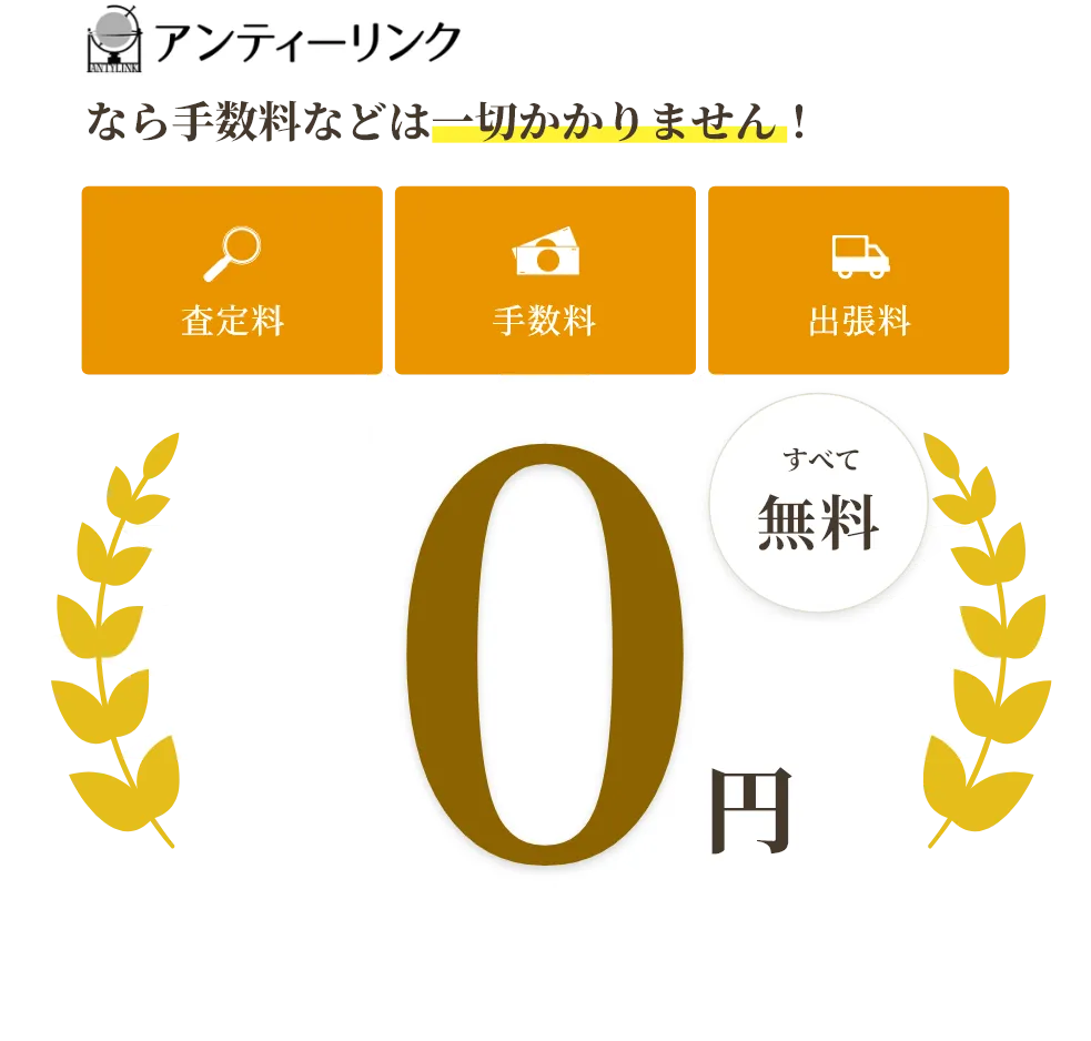 アンティーリンクなら手数料などは一切かかりません！