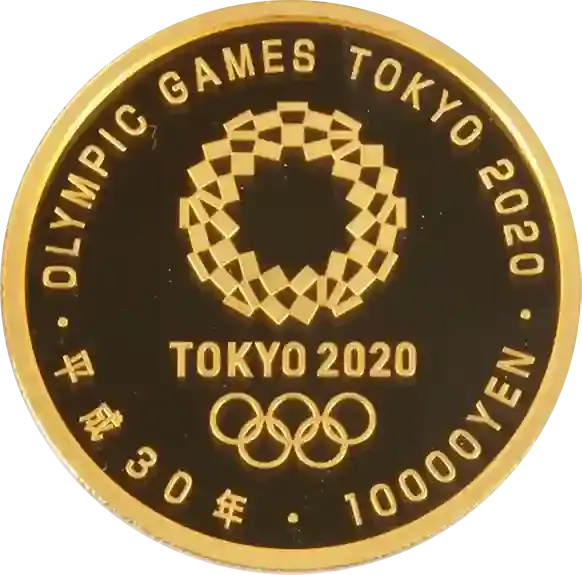 東京2020オリンピック競技大会記念1万円金貨裏１