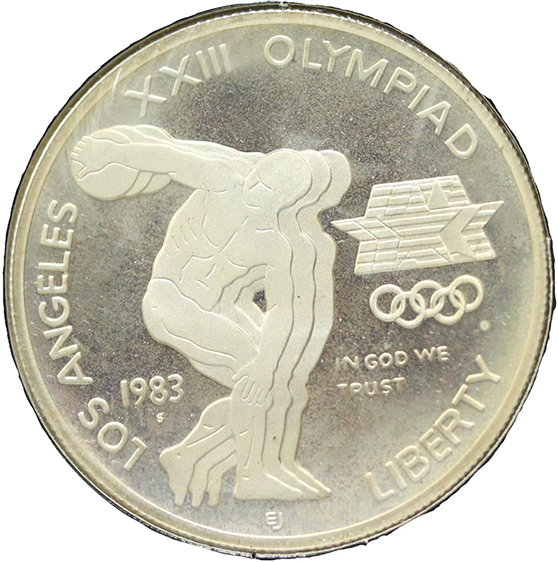 アメリカ ロサンゼルスオリンピック 1ドル銀貨 (1984 Olympic Games in ...