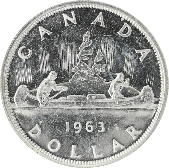 カナダ エリザベス2世 1ドル銀貨 カヌー (Canada Elizabeth II 1st 