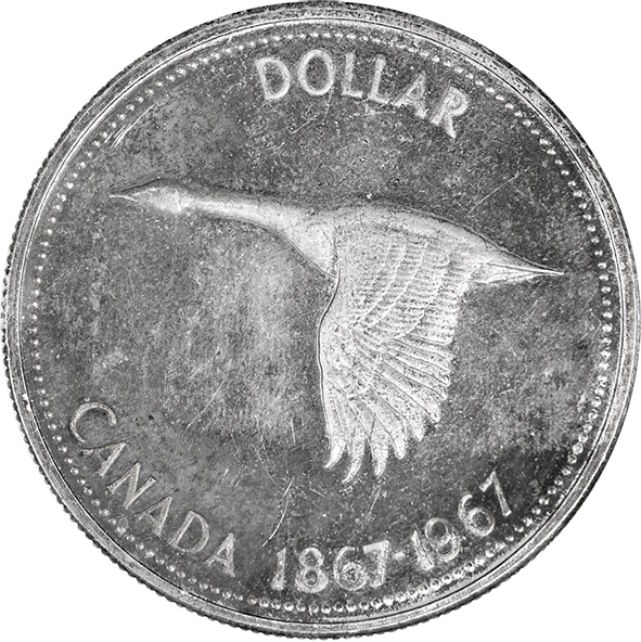 カナダ エリザベス2世 カナダ連邦100周年記念 1ドル銀貨 (Canada