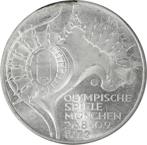 ドイツ 10マルク銀貨 ミュンヘンオリンピック 1972年 (10 Deutsche 