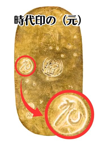 元禄小判金時代印「元」