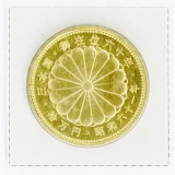 天皇御在位60年記念10万円金貨幣裏EC