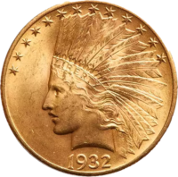 アメリカ インディアン金貨 表面