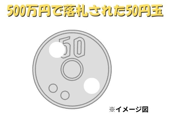 500万円で落札された50円玉