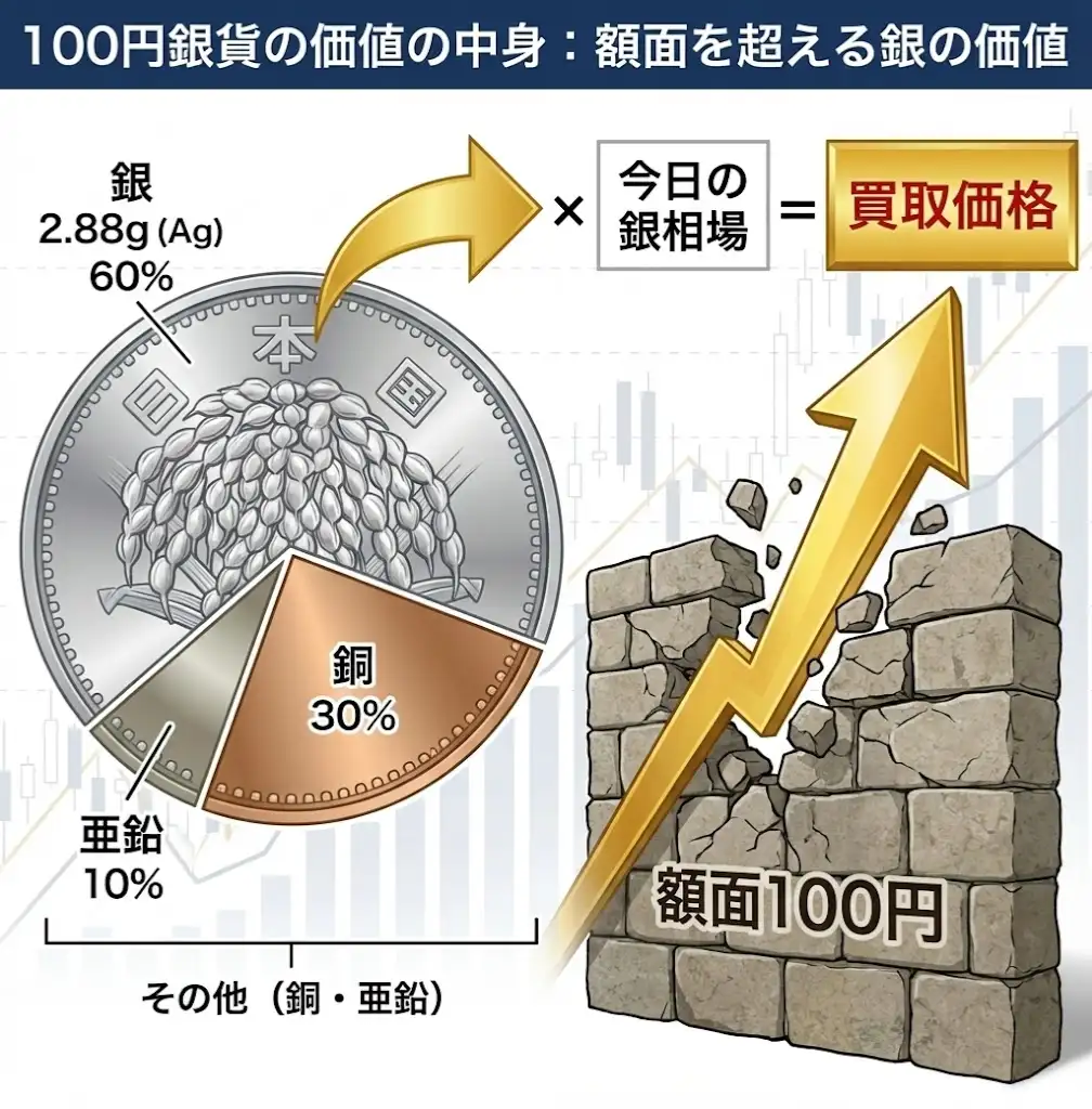 100円銀貨価値の理由