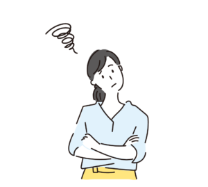 迷う女性のイラスト