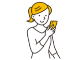 スマホ見る女性のイラスト