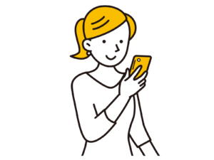 スマホ見る女性のイラスト