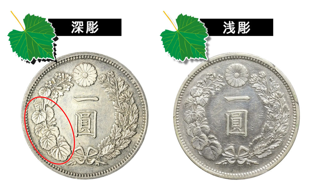 新１円銀貨（大型）明治８年深彫美品