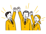 喜ぶ人々のイラスト