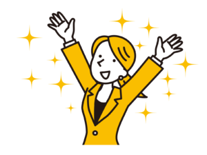 喜ぶ女性のイラスト