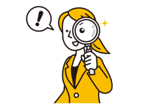 虫眼鏡の女性イラスト