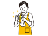 磨く人イラスト
