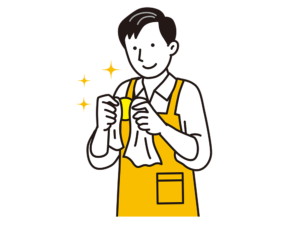 磨く人イラスト