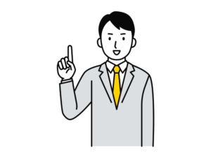 ポイントを指す男性