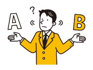 比較する男性イラスト