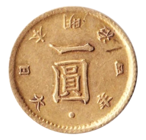 旧1円金貨表面