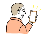 スマホを操作する男性