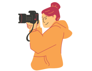 カメラを構える女性