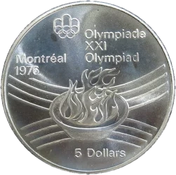 モントリオール記念聖火5ドル表
