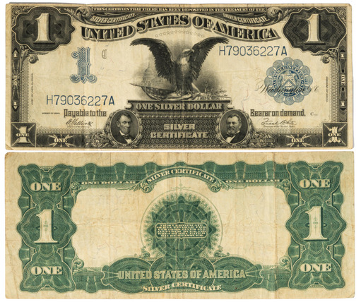 1899年発行の「ブラックイーグル」1ドル紙幣（米・アメリカ旧札）