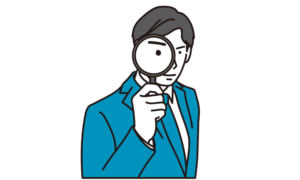 虫眼鏡の男性イラスト