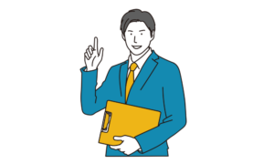 指さしする男性イラスト