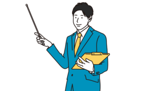 指し棒の男性イラスト