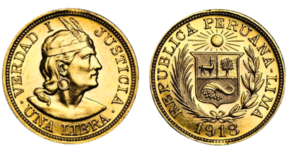 ペルーのリーブラ金貨