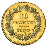 スイス　フランケン金貨裏