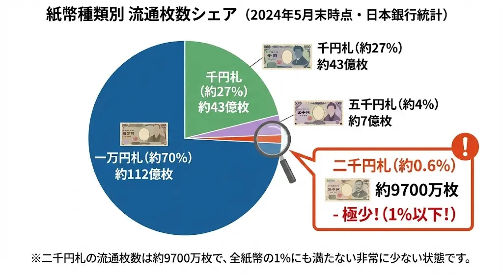 紙幣の額面毎のシェア