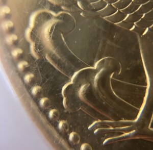 即位10万円金貨の瑞雲