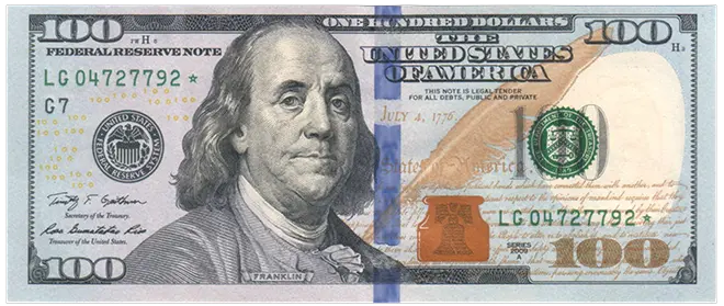 現在の100ドル札