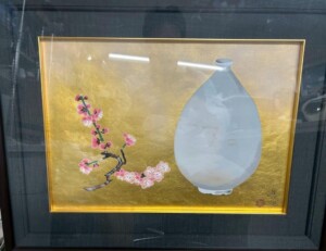 小倉遊亀「李朝壷紅梅」復刻リトグラフ