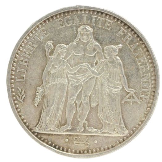 フランス10フラン銀貨の裏面