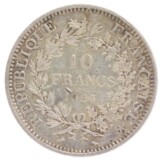 フランス10フラン銀貨の表面