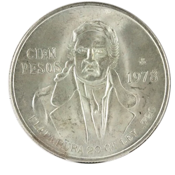 メキシコ100ペソ銀貨