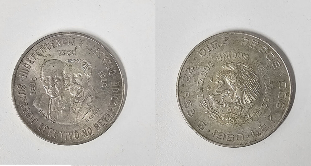 メキシコ10ペソ銀貨