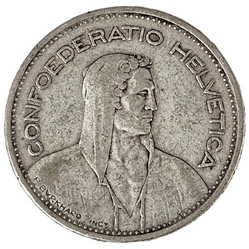 スイス5フラン銀貨表