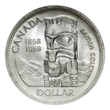 ブリティッシュコロンビア1ドル銀貨 裏面