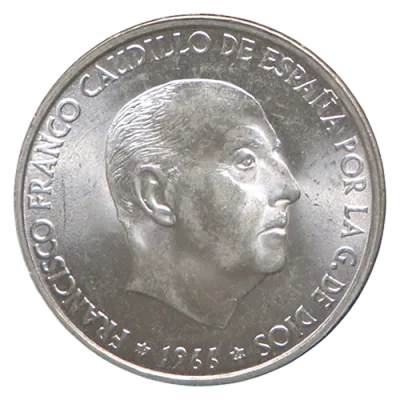スペイン100ペセタ銀貨の表