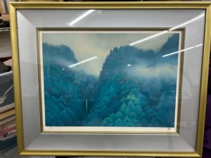 「山峡雨晴」リトグラフ